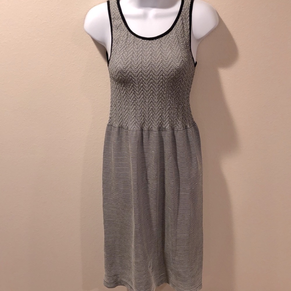 Lark + Grey stretch knit dress black and white